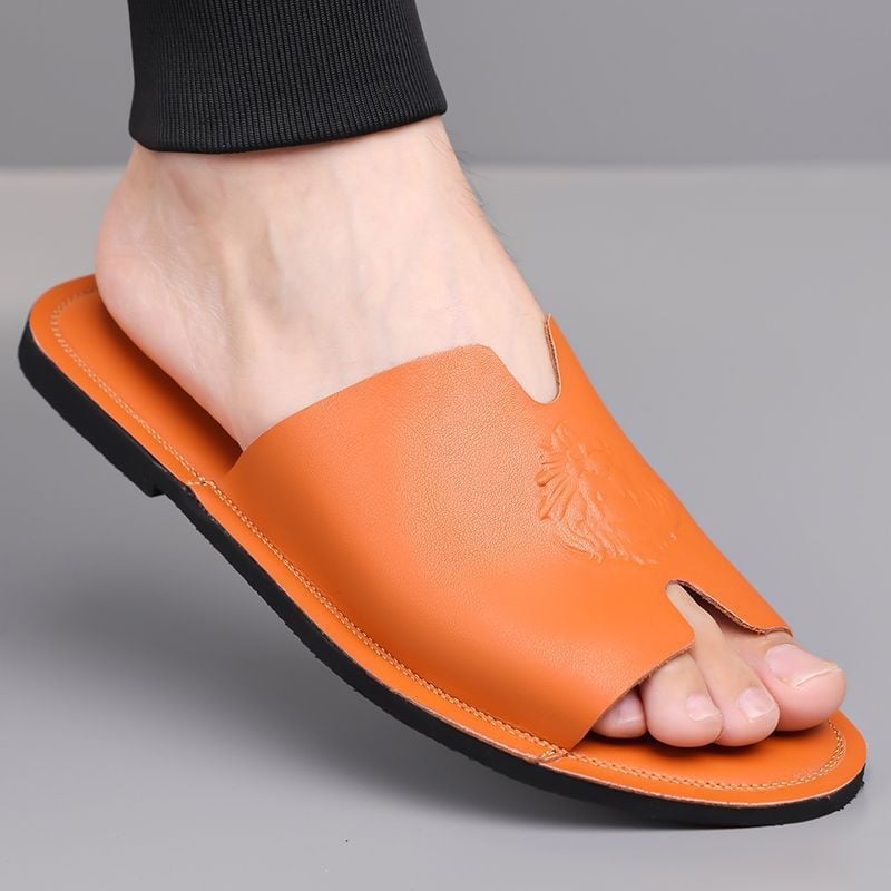 Ανδρικά καλοκαιρινά σανδάλια – αναπνέοντα, ανοιχτό δάχτυλο, επάνω μέρος από συνθετικό δέρμα, καουτσούκ σόλα, χωρίς κορδόνια