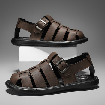 Ανδρικά σανδάλια — casual στυλ με κλειστή μύτη, επάνω υλικό: super fiber, σόλα: PU, αντιολισθητικό