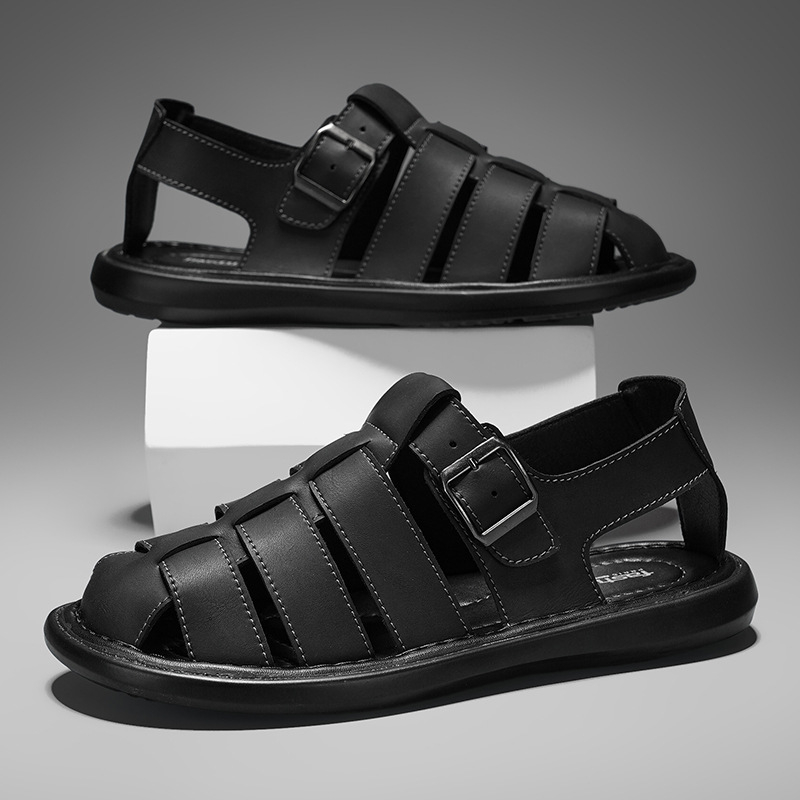 Ανδρικά σανδάλια — casual στυλ με κλειστή μύτη, επάνω υλικό: super fiber, σόλα: PU, αντιολισθητικό