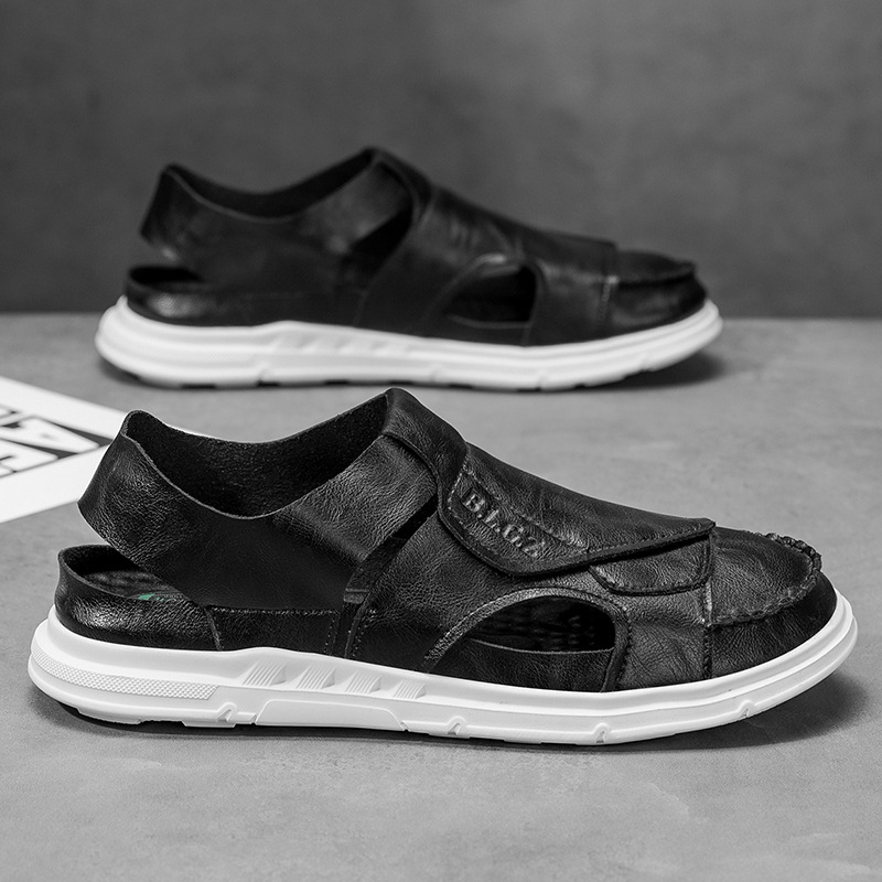 Vīriešu ikdienas sandales ar augšējā materiāla no super šķiedras, EVA zole, apaļa purns, injekcijas formēta zole