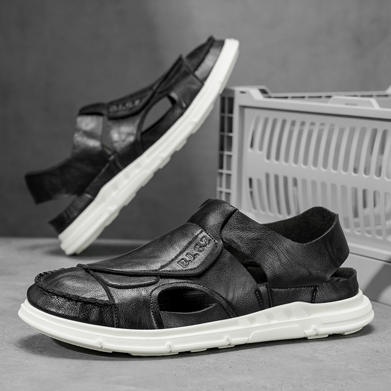 Vīriešu ikdienas sandales ar augšējā materiāla no super šķiedras, EVA zole, apaļa purns, injekcijas formēta zole