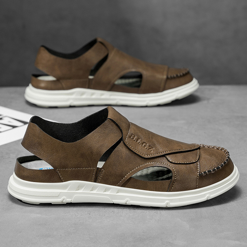 Vīriešu ikdienas sandales ar augšējā materiāla no super šķiedras, EVA zole, apaļa purns, injekcijas formēta zole