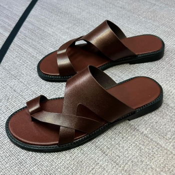 Ανδρικά casual slip-on σανδάλια, διαπνέον συνθετικό επάνω μέρος, σόλα από κάνναβη πλεγτή, επίπεδη σόλα, άνοιξη 2024