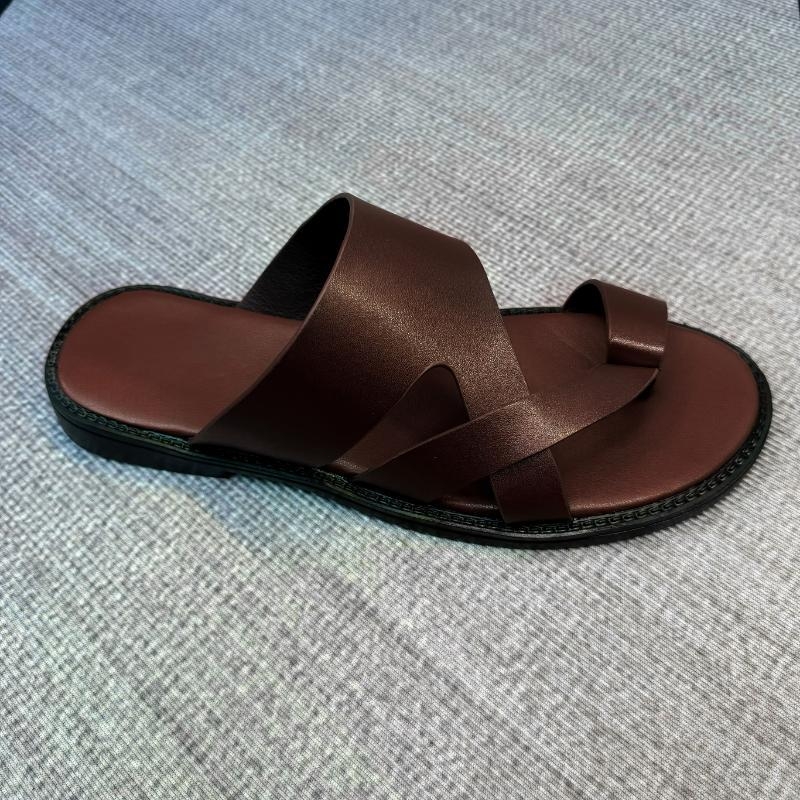Vīriešu ikdienas slip-on sandales, elpojošs sintētiskais augšējais materiāls, Xishi velūra augšdaļa, konopa pletas zole, plakana zole, 2024. gada pavasaris