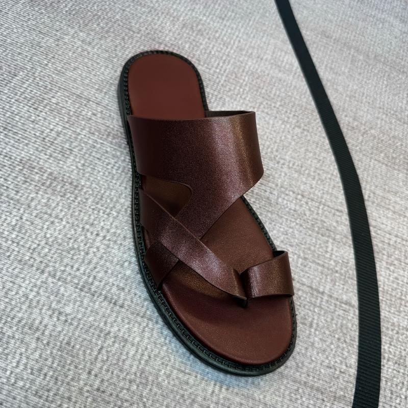 Vīriešu ikdienas slip-on sandales, elpojošs sintētiskais augšējais materiāls, Xishi velūra augšdaļa, konopa pletas zole, plakana zole, 2024. gada pavasaris