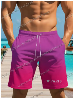 Vīriešu florālais raksts fitnesa šorti, brīvā piegriezums, īsi, galvenā auduma sastāvs: acetāts, audums: poliesters, vasaras sezona 2025.