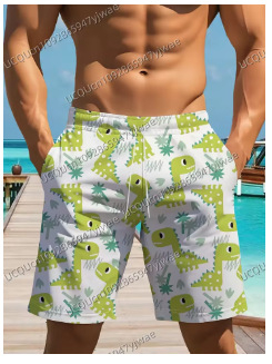 Vīriešu florālais raksts fitnesa šorti, brīvā piegriezums, īsi, galvenā auduma sastāvs: acetāts, audums: poliesters, vasaras sezona 2025.