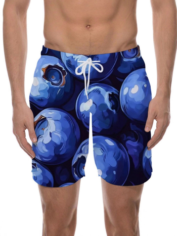 Βερμούδα παραλίας σε άνετη γραμμή με κορδόνι, ψηφιακή εκτύπωση, σχέδια ριγές/καρό/φλοράλ, Bird`s Eye πολυεστέρας (95%)