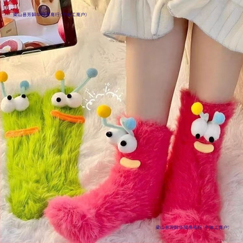 Sieviešu zeķes ar karikatūras motīvu un krāsu blokiem, no neilona, dezodorējošas, ar īsu maliņu, ikdienas lietošanai