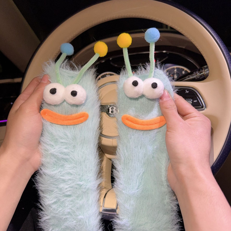 Sieviešu zeķes ar karikatūras motīvu un krāsu blokiem, no neilona, dezodorējošas, ar īsu maliņu, ikdienas lietošanai