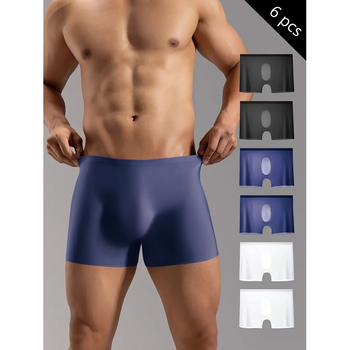 Ανδρικά boxer briefs Ice Silk χωρίς ραφές – Διαπνέοντα, γρήγορο στέγνωμα, χαμηλή μέση; Κύριο ύφασμα: 100% ακρυλικό; Επένδυση καβάλου 100% βαμβάκι Modal