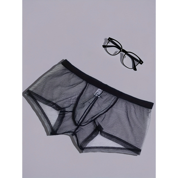 Ανδρικά εσώρουχα με διαφανές δίκτυο, χαμηλή μέση, 100% ακρυλικό, επένδυση καβάλου 100% βαμβάκι-μόνταλ, φθινόπωρο