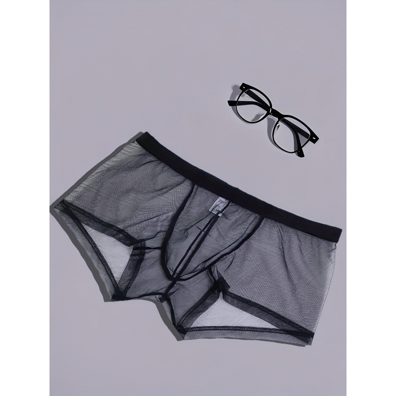 Vīriešu caurspīdīgās tīkla bokseršorti ar zemu vidukli, 100% akrils, starplikas 100% kokvilnas-modālais, rudens