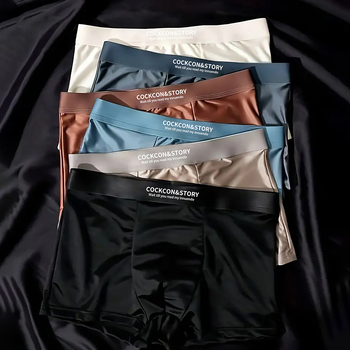 Sima varrás nélküli férfi boxer brief nylonból, kötött, 80–90% viszkóz bélés a keresztcsontnál, középső derék