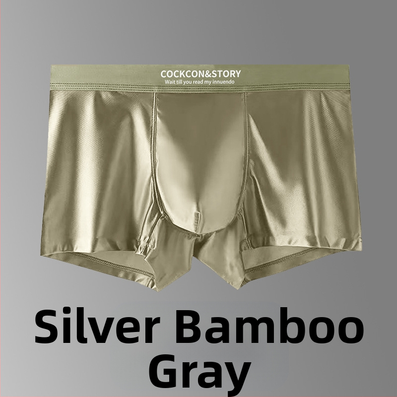 Sima varrás nélküli férfi boxer brief nylonból, kötött, 80–90% viszkóz bélés a keresztcsontnál, középső derék