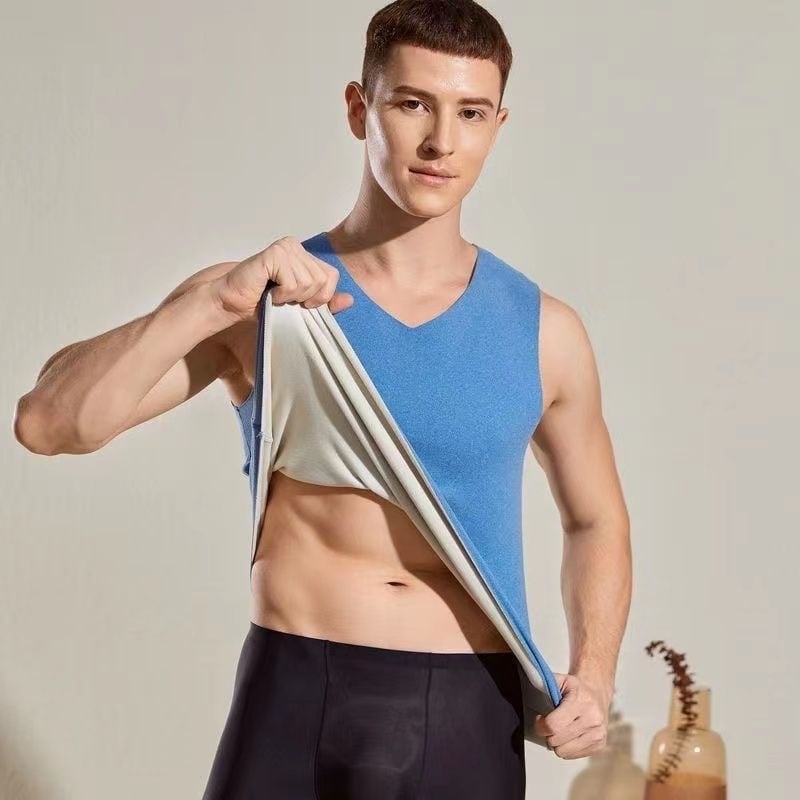 Unisex bezrukasti bazni sloj prsluk s V-izrezom, 100% poliester, topao, jednostruki