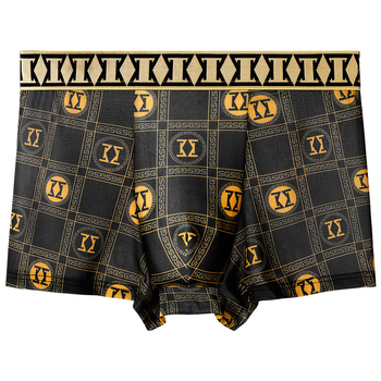 Férfi boxeralsó, lélegző, gyorsan száradó, antibakteriális, geometriai mintázatú, poliészter 90–95%, középmagas derekú, 3 darabos készlet