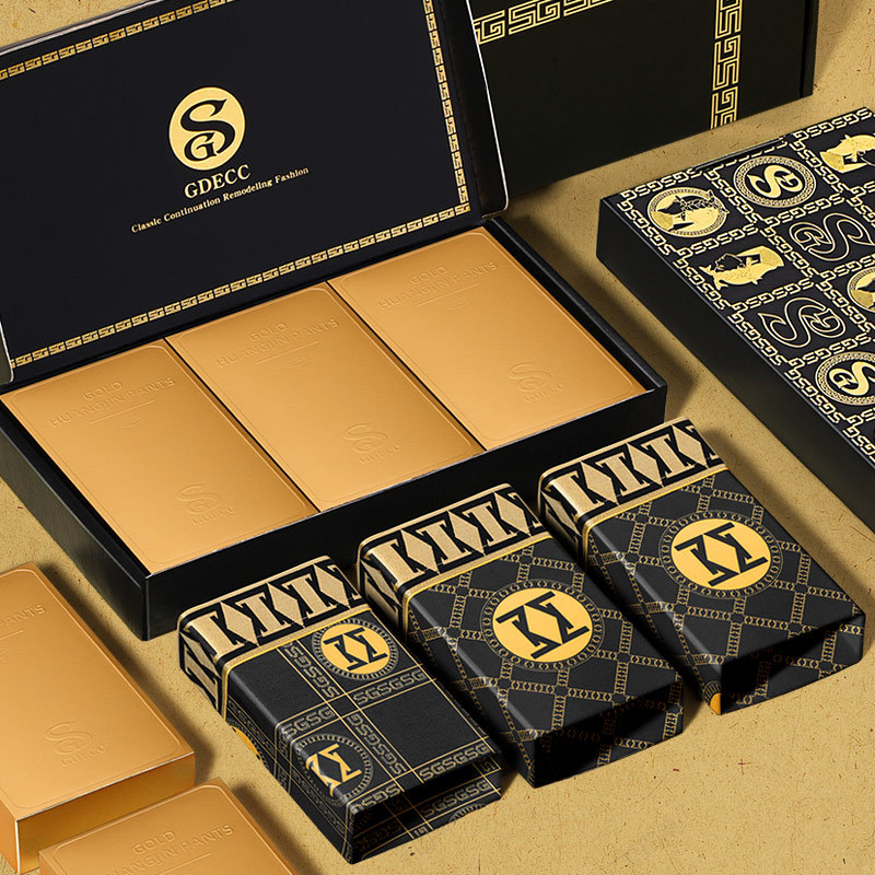 Férfi boxeralsó, lélegző, gyorsan száradó, antibakteriális, geometriai mintázatú, poliészter 90–95%, középmagas derekú, 3 darabos készlet