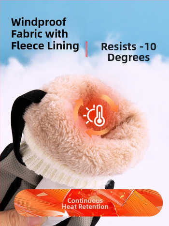 Slidinėjimo pirštinės vyrams, moterims ir vaikams – fliso pamušalas, storesnės, poliesteris, Prekės kodas 54741