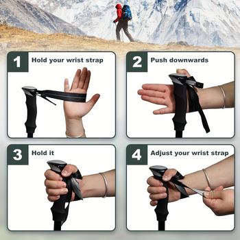 Αλουμινένιο ορειβατικό κοντάρι, επτά σε ένα, αναδιπλούμενο, με μηχανισμό γρήγορου κλειδώματος