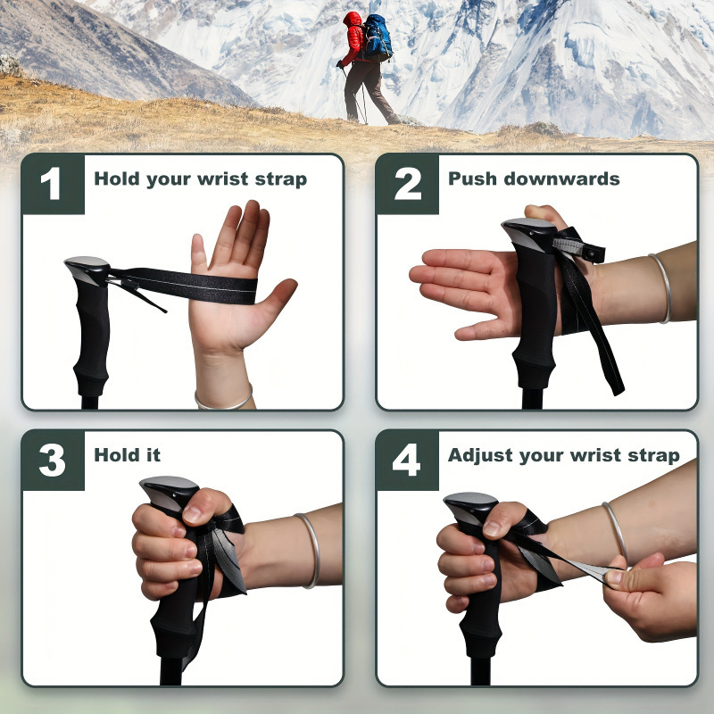 Αλουμινένιο ορειβατικό κοντάρι, επτά σε ένα, αναδιπλούμενο, με μηχανισμό γρήγορου κλειδώματος