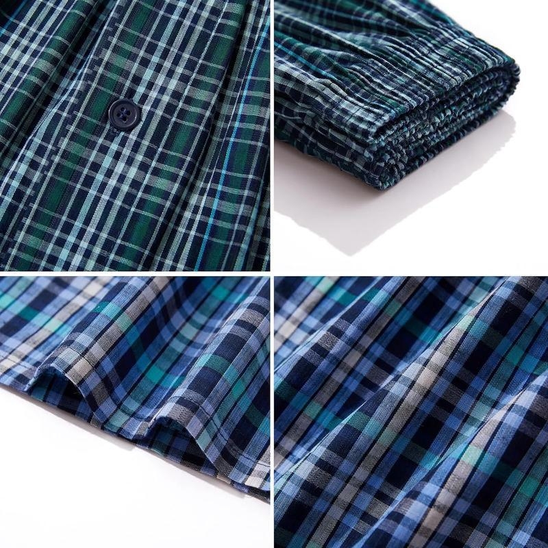 Férfi pamut, lélegző szövött boxerek, magas derékkal