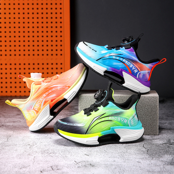 Παιδικά παπούτσια για τρέξιμο με ενίσχυση ύψους, διαπνέουσα επάνω PU+δίκτυο, αντιολισθητική και ανθεκτική στην φθορά σόλα, SGS ελεγμένα