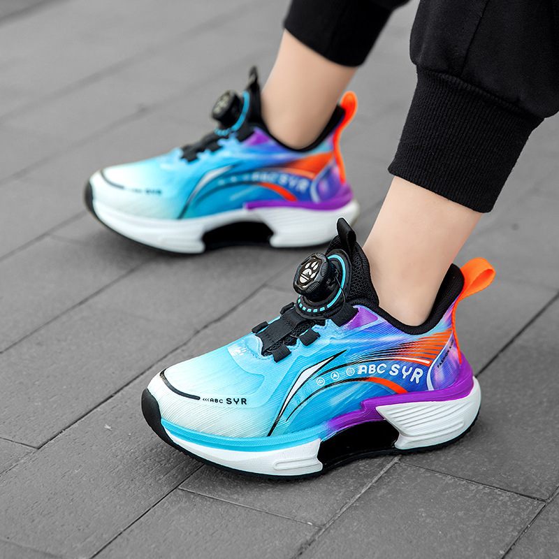 Bērnu skriešanas apavi ar augstuma palielināšanas dizainu, elpojoša PU+ sietiņa virsma, pretslīdēšana un izturīga zole, SGS pārbaudīts