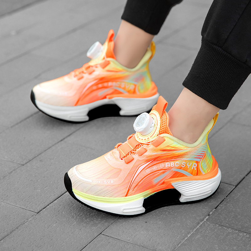 Bērnu skriešanas apavi ar augstuma palielināšanas dizainu, elpojoša PU+ sietiņa virsma, pretslīdēšana un izturīga zole, SGS pārbaudīts