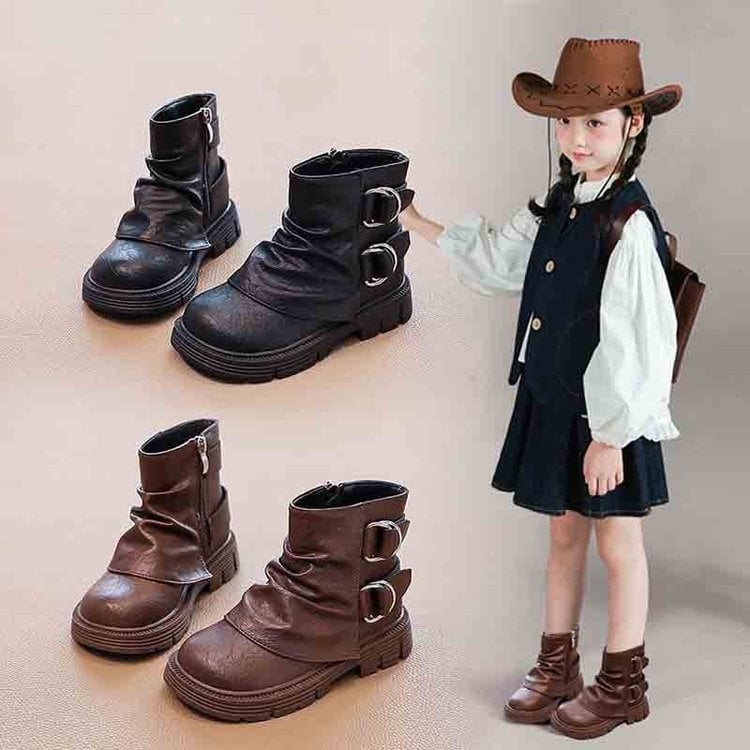 Κοριτσίστικα μποτάκια Martin με επένδυση από Ultra-fiber δέρμα, κοντός άξονας, πλαϊνό φερμουάρ, καουτσούκ σόλα