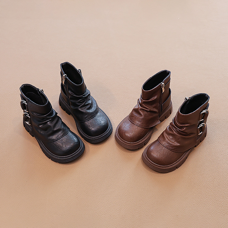 Κοριτσίστικα μποτάκια Martin με επένδυση από Ultra-fiber δέρμα, κοντός άξονας, πλαϊνό φερμουάρ, καουτσούκ σόλα