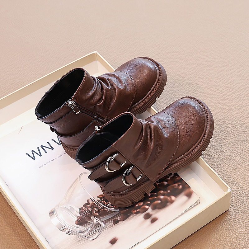 Κοριτσίστικα μποτάκια Martin με επένδυση από Ultra-fiber δέρμα, κοντός άξονας, πλαϊνό φερμουάρ, καουτσούκ σόλα