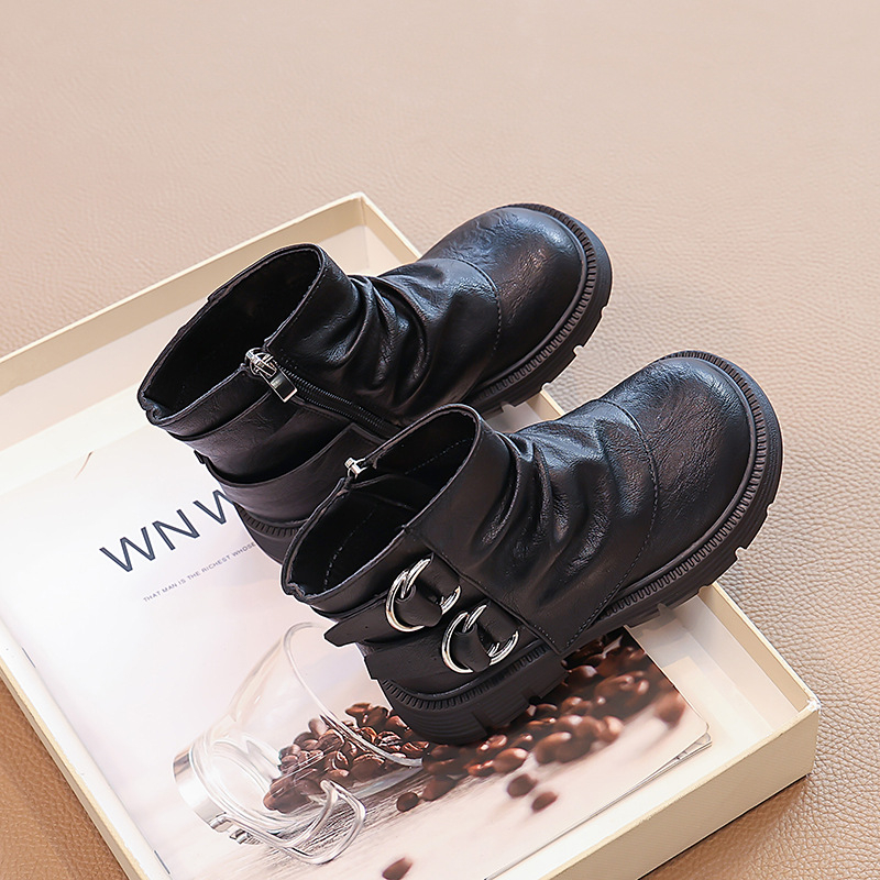 Κοριτσίστικα μποτάκια Martin με επένδυση από Ultra-fiber δέρμα, κοντός άξονας, πλαϊνό φερμουάρ, καουτσούκ σόλα