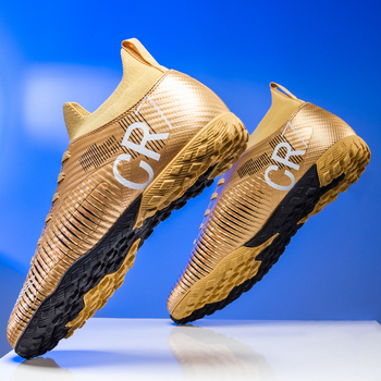 Ποδοσφαιρικά Παπούτσια Υψηλού Κολάρου με TF Καρφιά για Τεχνητό Γκαζόν, Επάνω Συνθετικό Δέρμα, Υψηλό Κολάρο, Μπροστινό Δέσιμο, Αντιολισθητική Σόλα