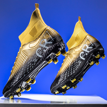 Παπούτσια ποδοσφαίρου για τεχνητό χλοοτάπητα, PU επάνω μέρος, εξωτερική σόλα από καουτσούκ, Flywire τεχνολογία, υψηλό άνω μέρος, σόλα συγκολλητή