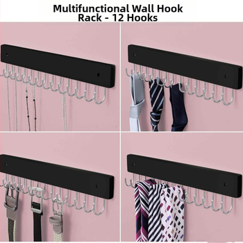 Κρεμάστρα τοίχου με 14 γάντζους, ξύλινη κατασκευή, μοντέρνο μινιμαλιστικό στυλ, φορτίο 3–5 κιλά