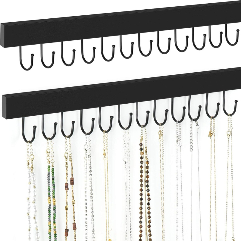 Κρεμάστρα τοίχου με 14 γάντζους, ξύλινη κατασκευή, μοντέρνο μινιμαλιστικό στυλ, φορτίο 3–5 κιλά