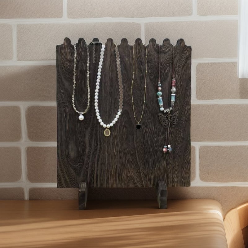 Ξύλινη βάση προβολής κολιών με 8 θέσεις, μοντέρνο μινιμαλιστικό στυλ, πολυλειτουργική για κοσμήματα, βάρος 407 γρ