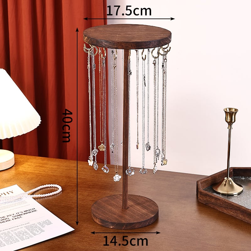 Ξύλινο κυκλικό ράφι κοσμημάτων, ένα επίπεδο, συγκολλημένη κατασκευή