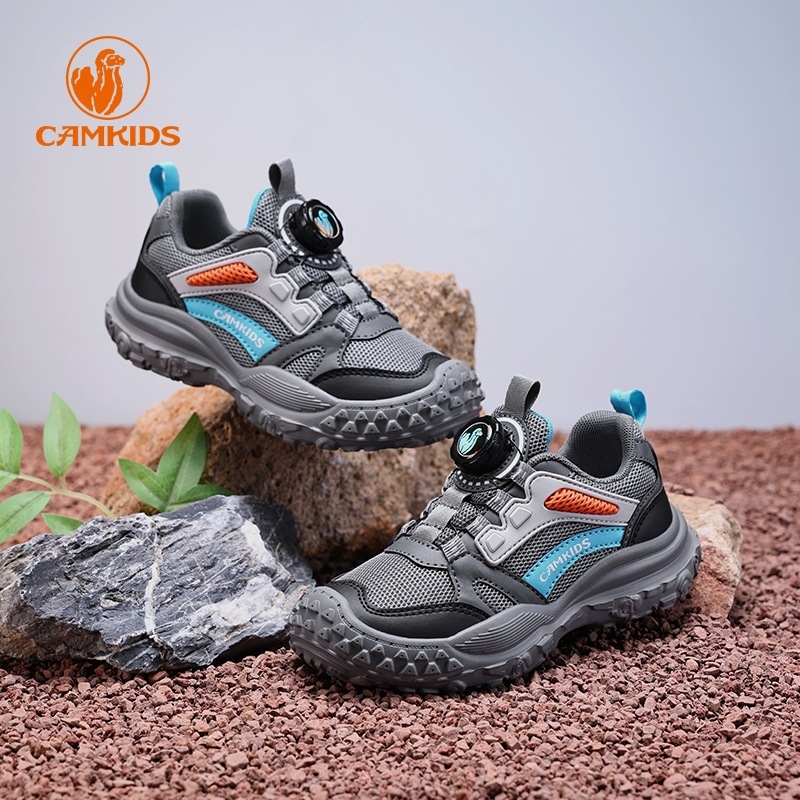 CAMKIDS zēnu sporta apavi, augšpuse no mākslīgās ādas un auduma, Velcro aizdare, elpojoši, viegli, EVA zole