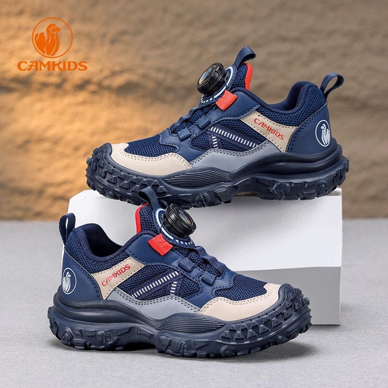 CAMKIDS zēnu sporta apavi, augšpuse no mākslīgās ādas un auduma, Velcro aizdare, elpojoši, viegli, EVA zole