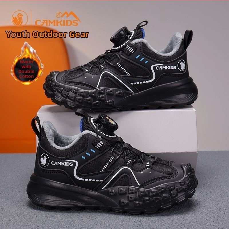 CAMKIDS zēnu sporta apavi, augšpuse no mākslīgās ādas un auduma, Velcro aizdare, elpojoši, viegli, EVA zole