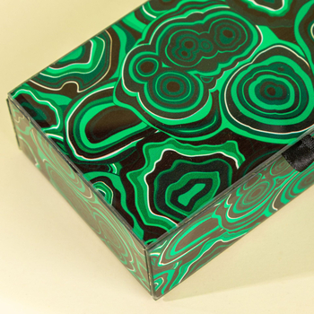 Κουτί συσκευασίας κοσμημάτων με γυάλινη επιφάνεια καθρέφτη και μοτίβο peacock stone, μικρό κουτί αποθήκευσης αξεσουάρ, κωδικός 001BH3030625