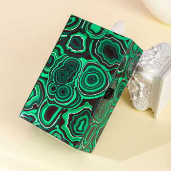 Κουτί συσκευασίας κοσμημάτων με γυάλινη επιφάνεια καθρέφτη και μοτίβο peacock stone, μικρό κουτί αποθήκευσης αξεσουάρ, κωδικός 001BH3030625