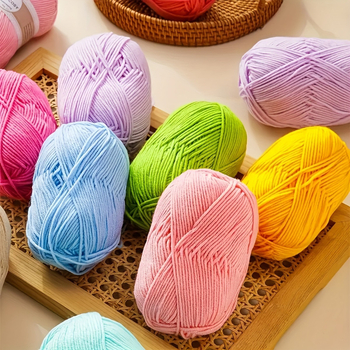 Loptice od mliječne pamučne pređe, 4-slojna, nježno češljane, za ručno kukičanje i DIY igrice