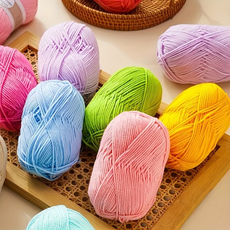 Loptice od mliječne pamučne pređe, 4-slojna, nježno češljane, za ručno kukičanje i DIY igrice