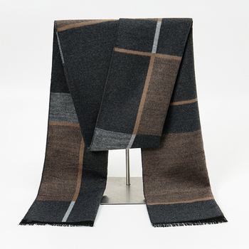 Vīriešu šalle ar rādu rakstu, warp adīšana, poliesters, siltuma saglabāšana, visas sezonas