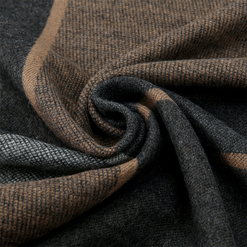 Vīriešu šalle ar rādu rakstu, warp adīšana, poliesters, siltuma saglabāšana, visas sezonas