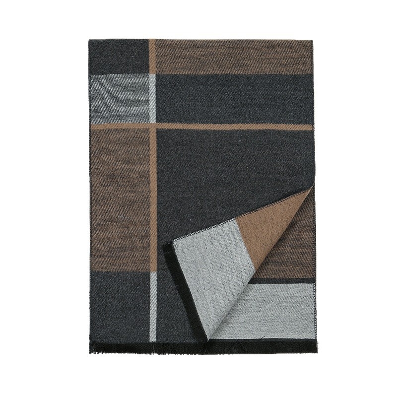 Vīriešu šalle ar rādu rakstu, warp adīšana, poliesters, siltuma saglabāšana, visas sezonas