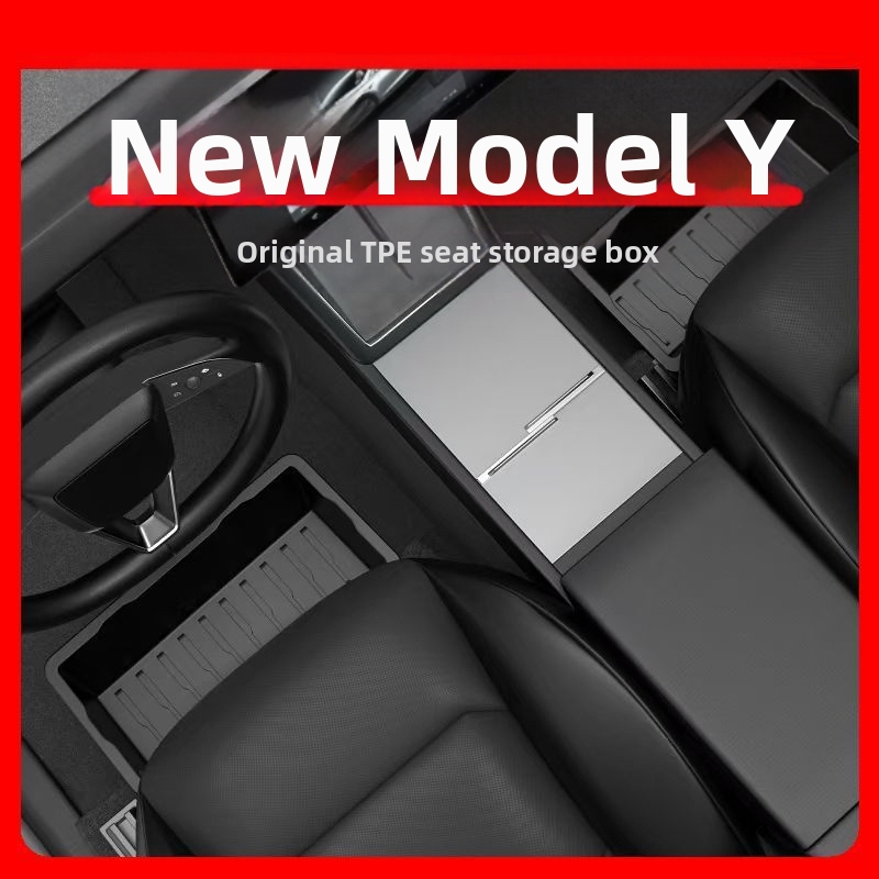 Podsedlová zásuvná skrinka na skladovanie pre vylepšené Model Y Tesla – vnútorný doplnok, plast, prispôsobiteľný, tlač loga možná, SKU 30ZH8394492307